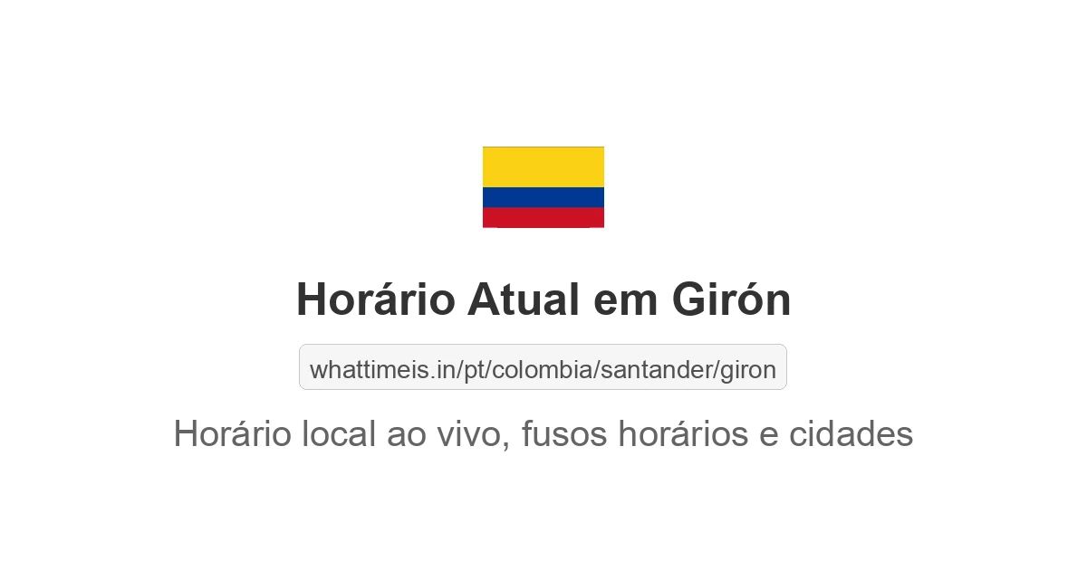 Hora Atual em Girón