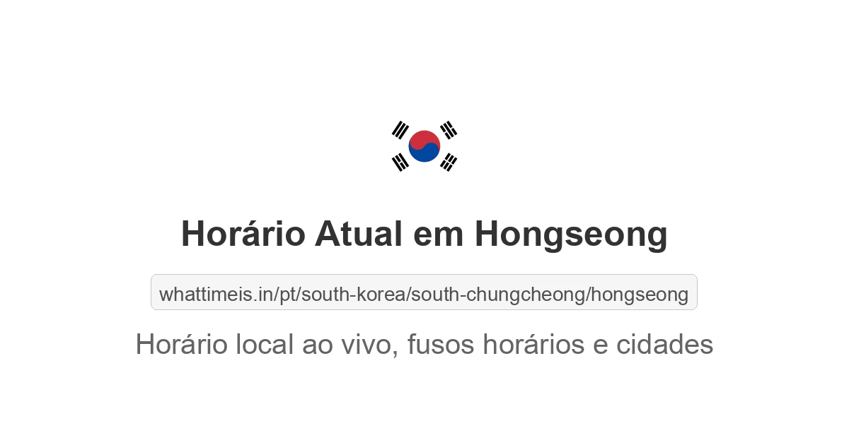Hora Atual em Hongseong