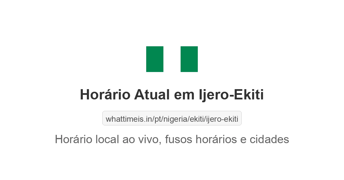 Hora Atual em Ijero-Ekiti