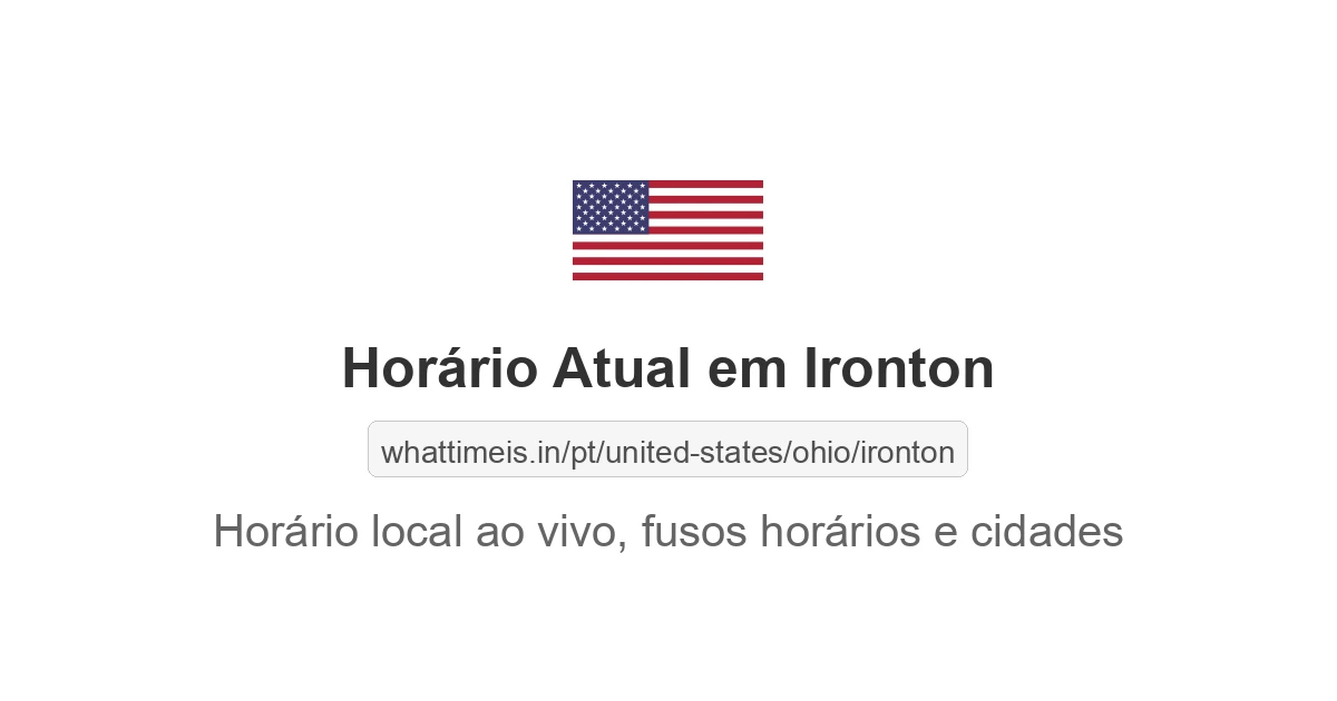 Hora Atual em Ironton
