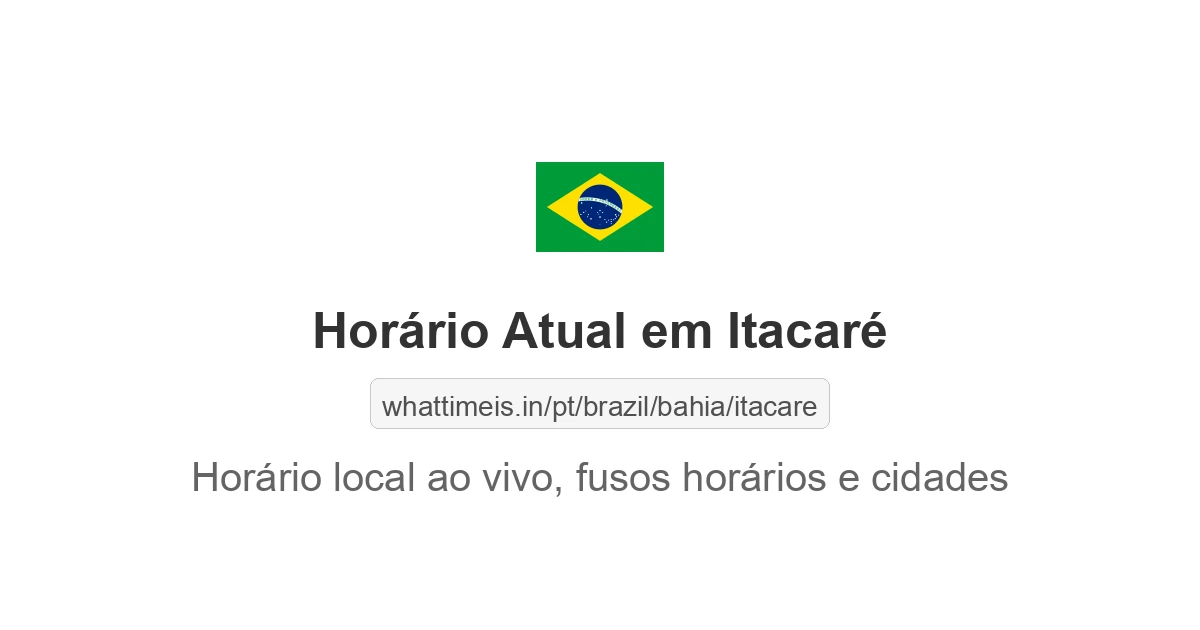 Hora Atual em Itacaré