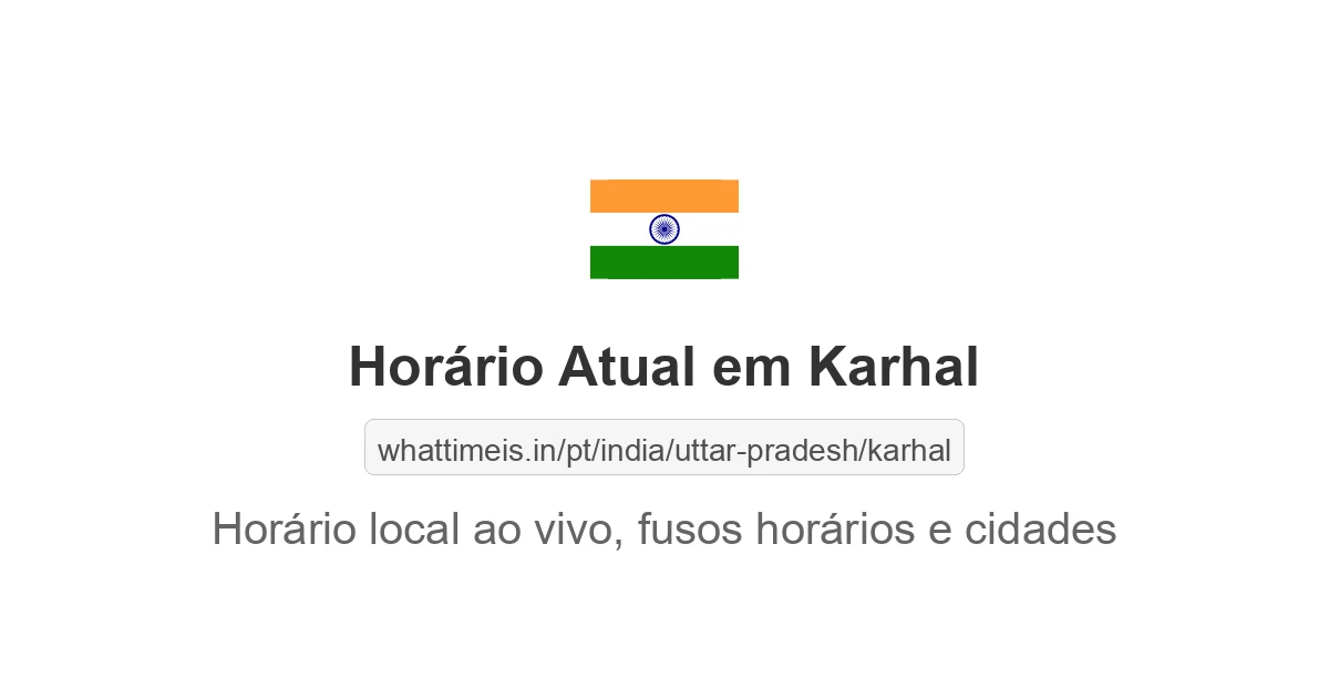 Hora Atual em Karhal