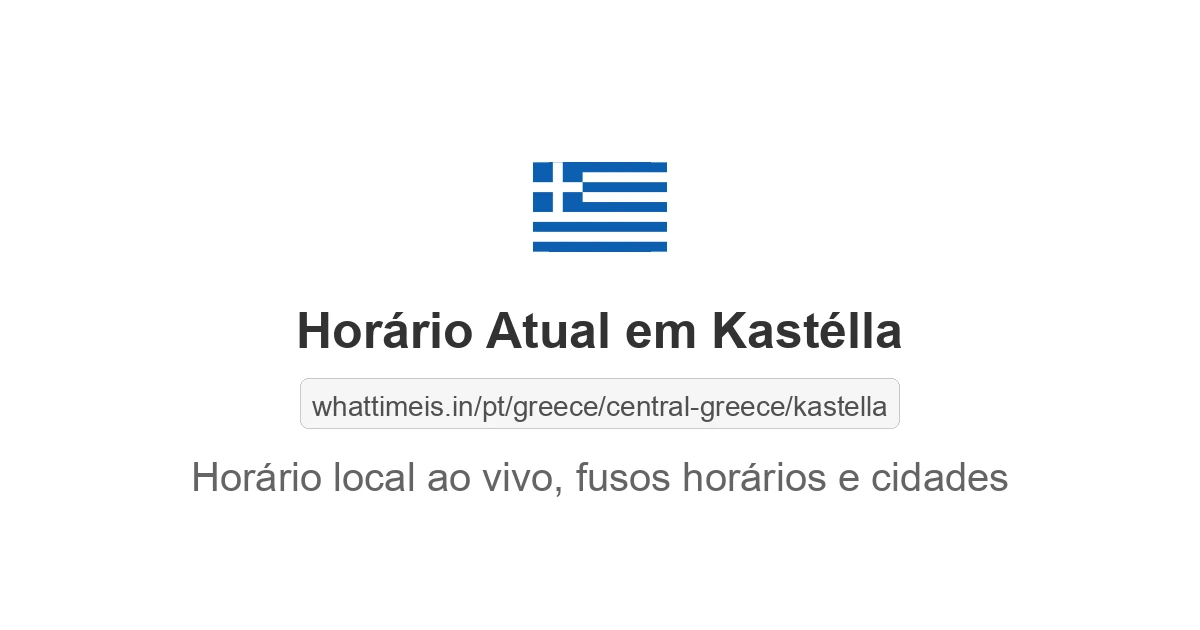 Hora Atual em Kastélla