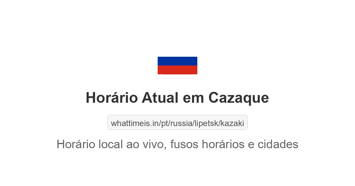 Hora Atual em Cazaque