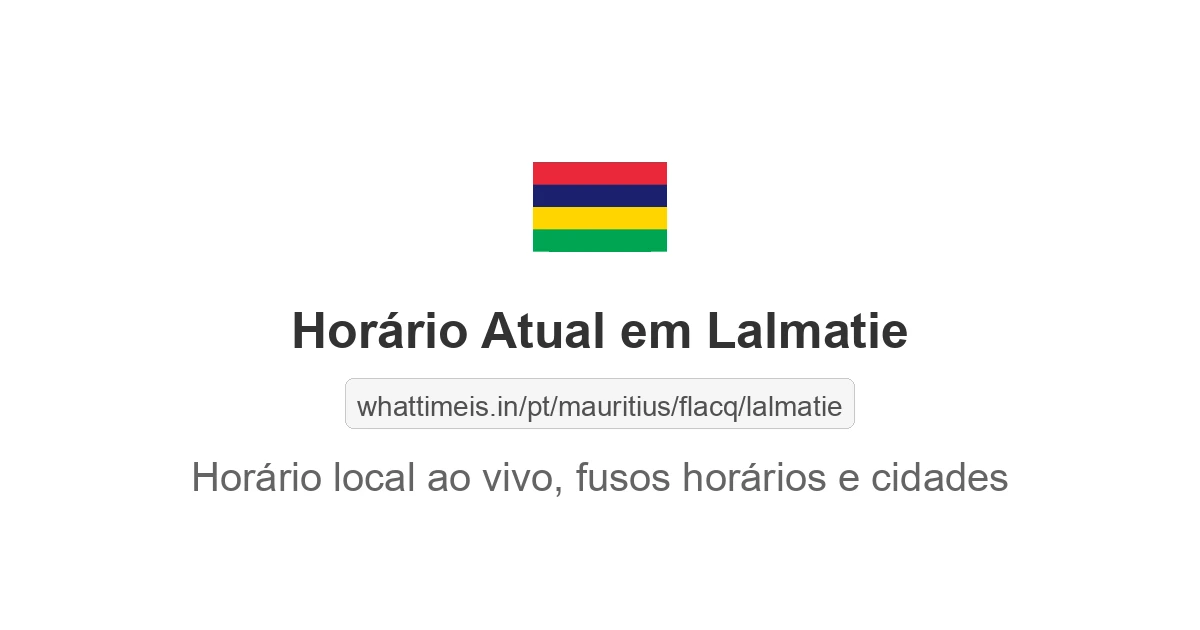 Hora Atual em Lalmatie