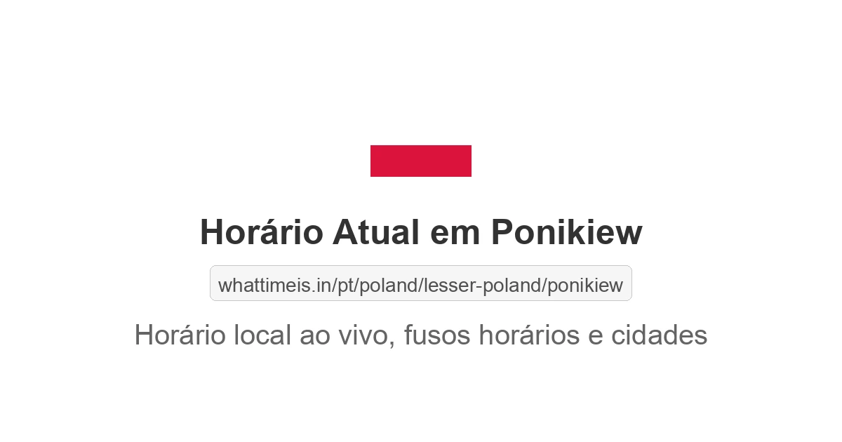 Hora Atual em Ponikiew