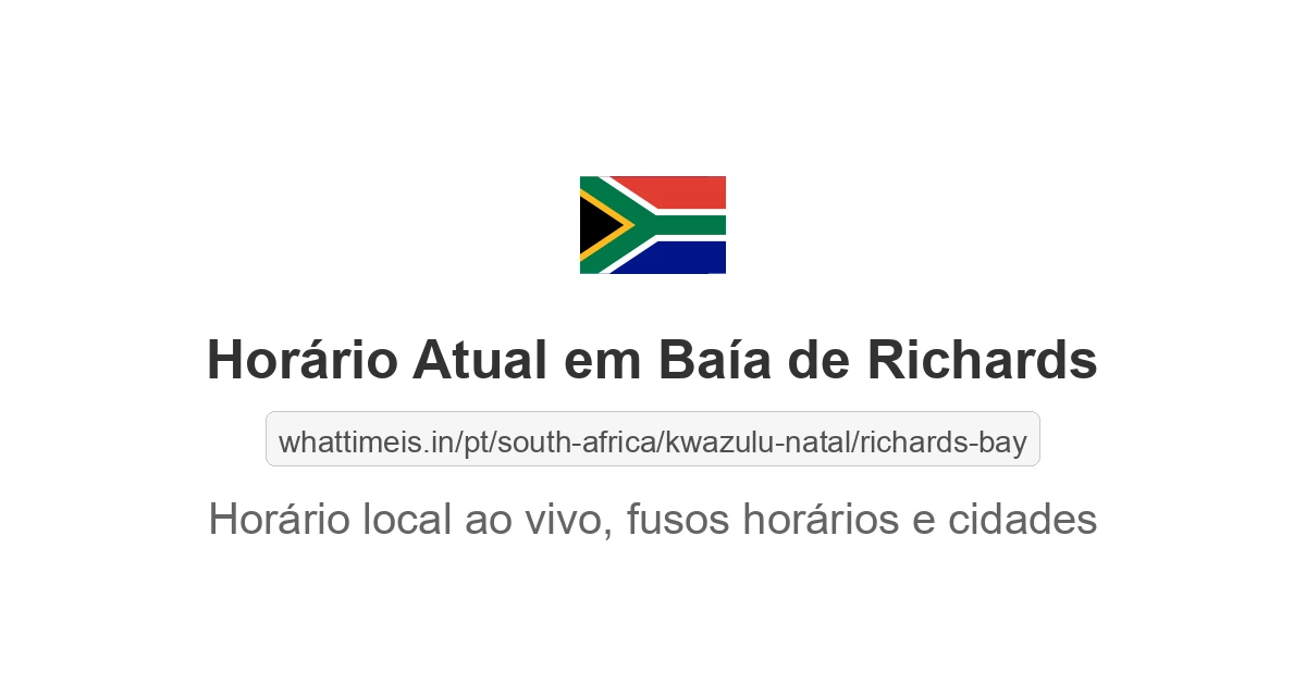Hora Atual em Baía de Richards