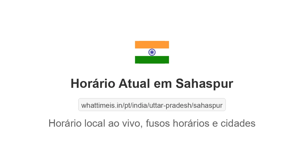 Hora Atual em Sahaspur