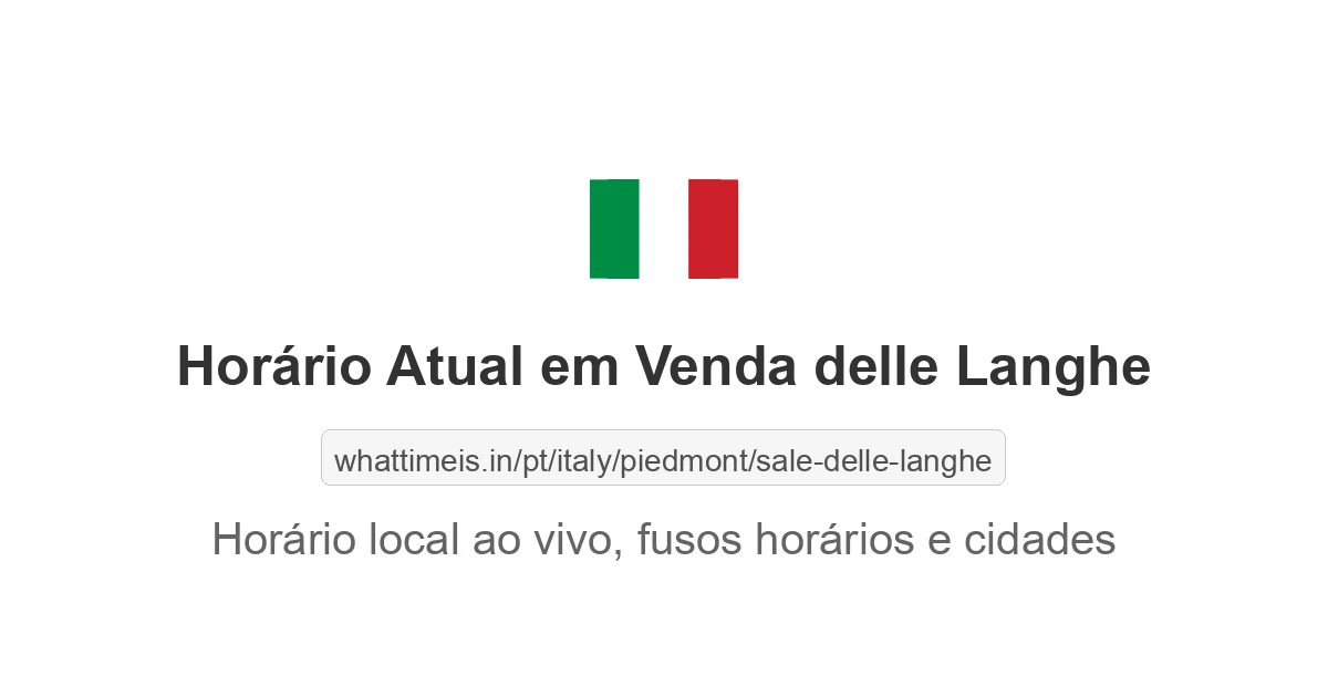 Hora Atual em Venda delle Langhe