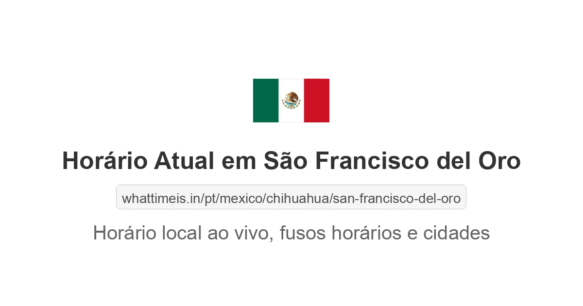 Hora Atual em São Francisco del Oro