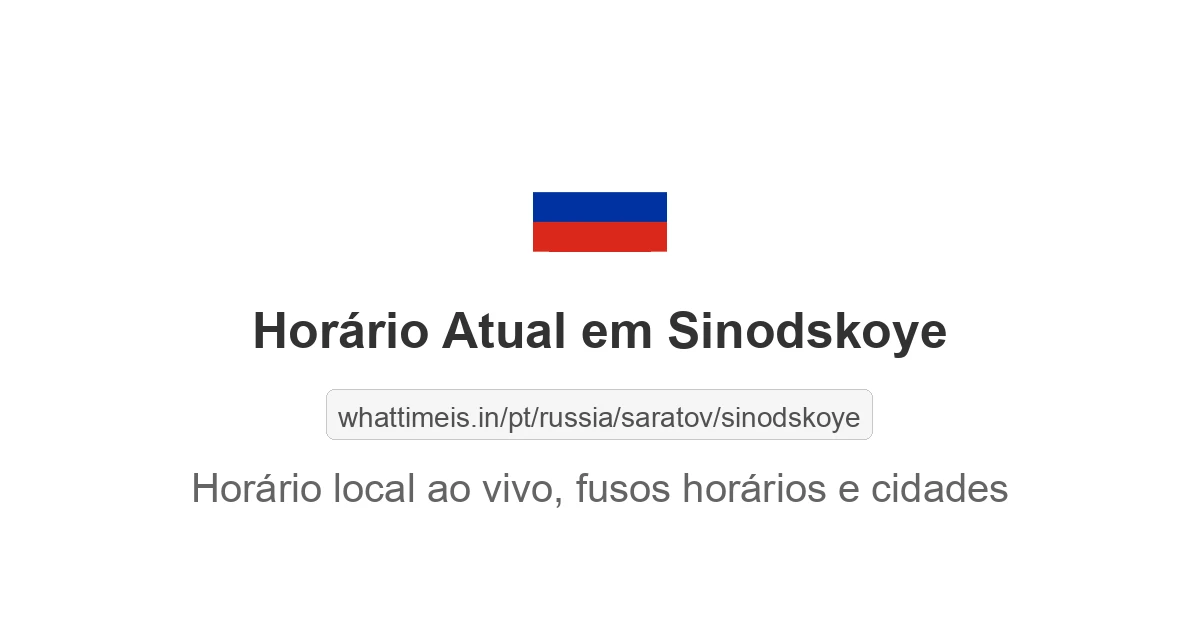 Hora Atual em Sinodskoye