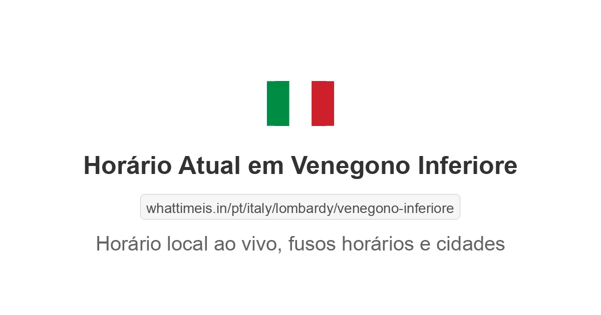 Hora Atual em Venegono Inferiore