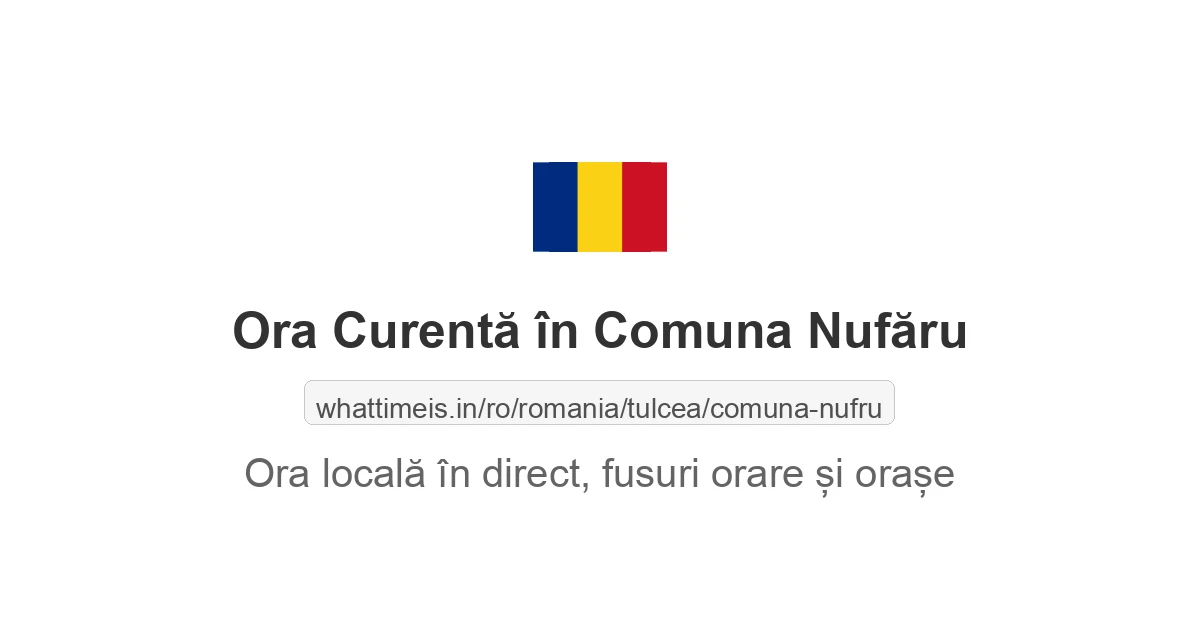 Ora curentă în Comuna Nufăru