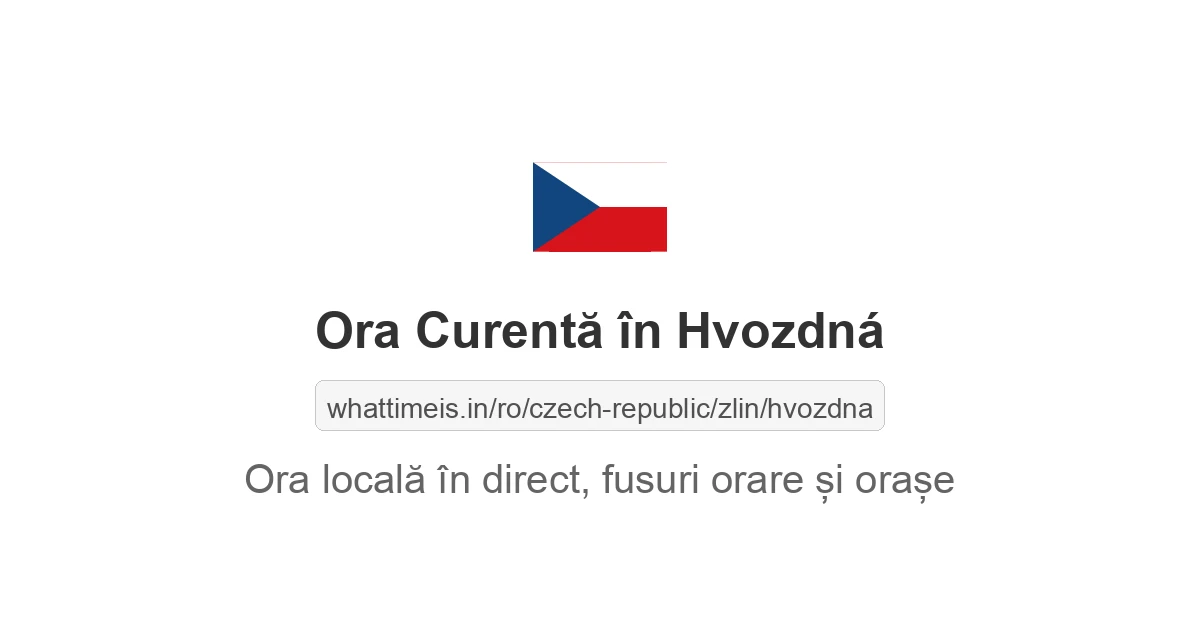Ora curentă în Hvozdná