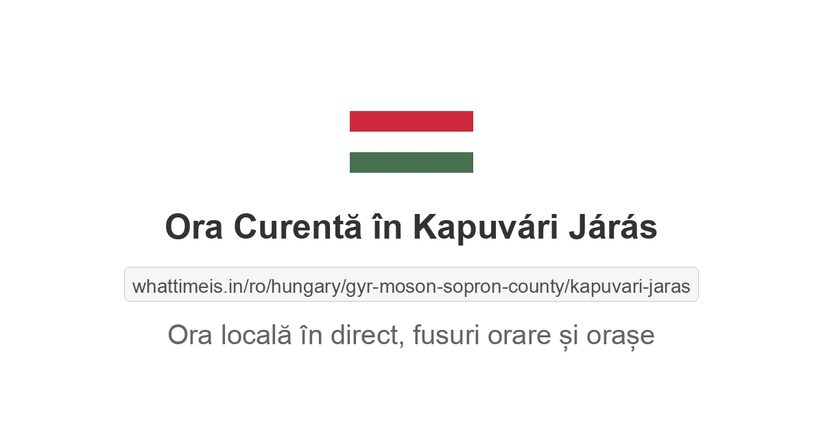 Ora curentă în Kapuvári Járás