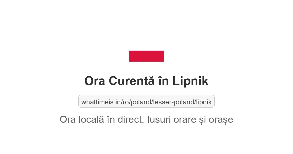 Ora curentă în Lipnik