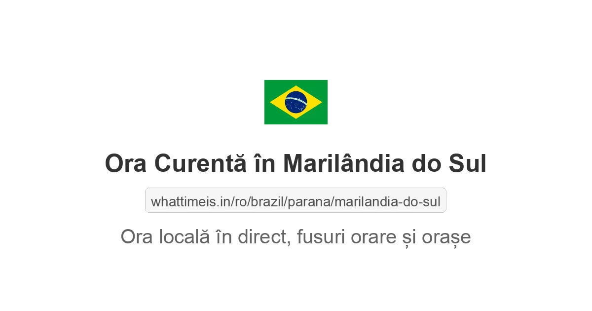 Ora curentă în Marilândia do Sul