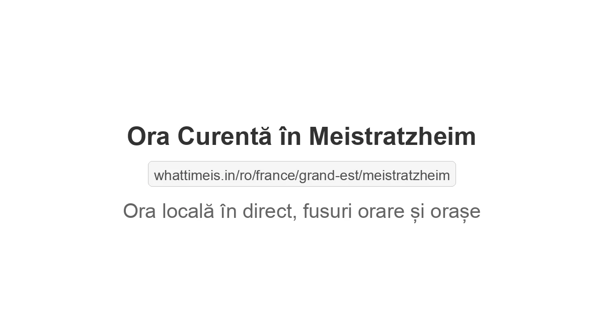 Ora curentă în Meistratzheim