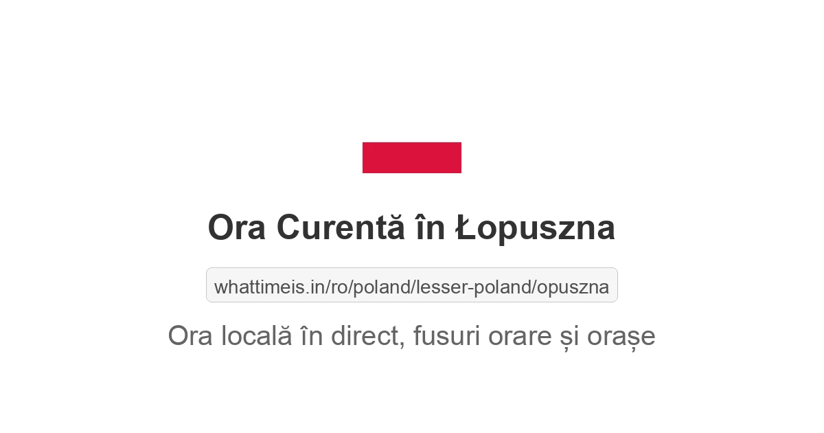 Ora curentă în Łopuszna