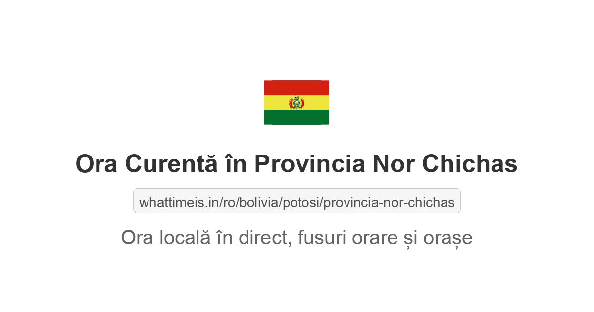 Ora curentă în Provincia Nor Chichas