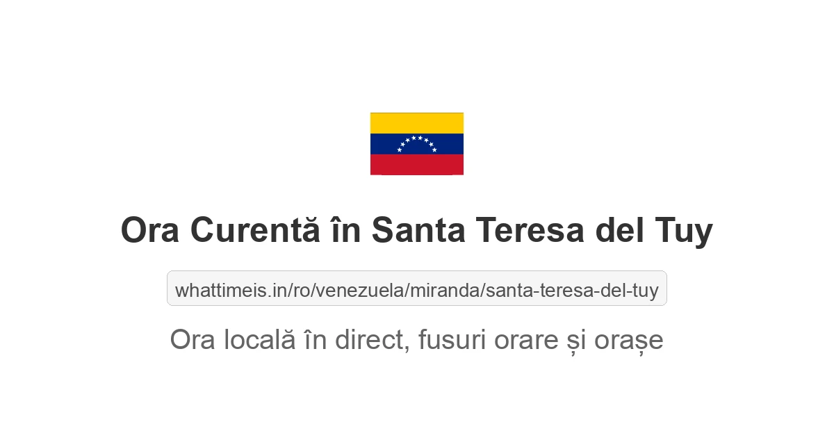 Ora curentă în Santa Teresa del Tuy