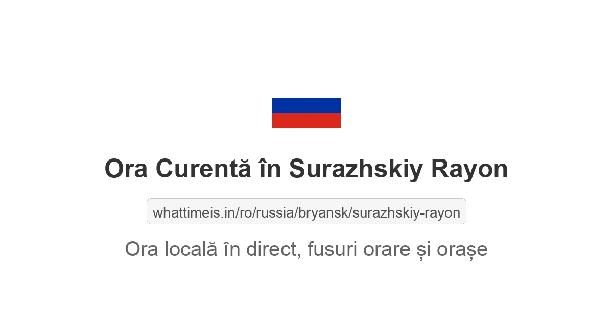 Ora curentă în Surazhskiy Rayon