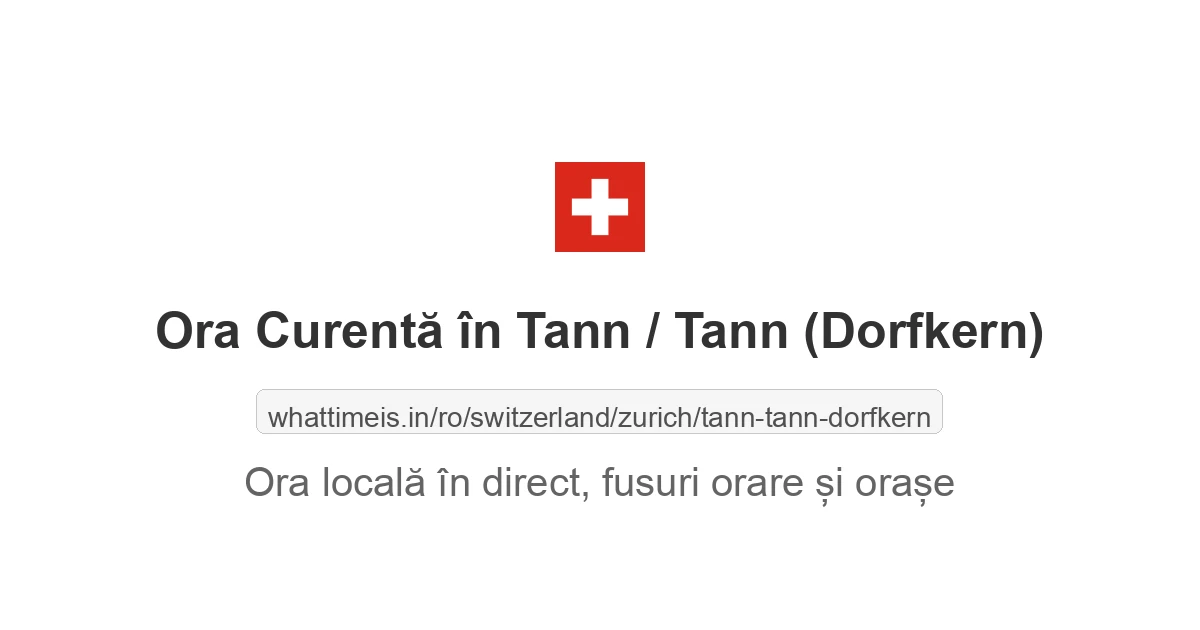 Ora curentă în Tann / Tann (Dorfkern)
