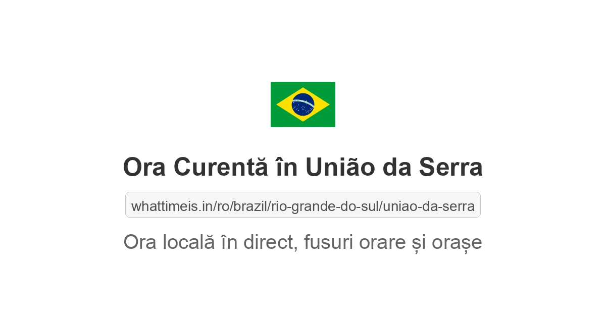 Ora curentă în União da Serra