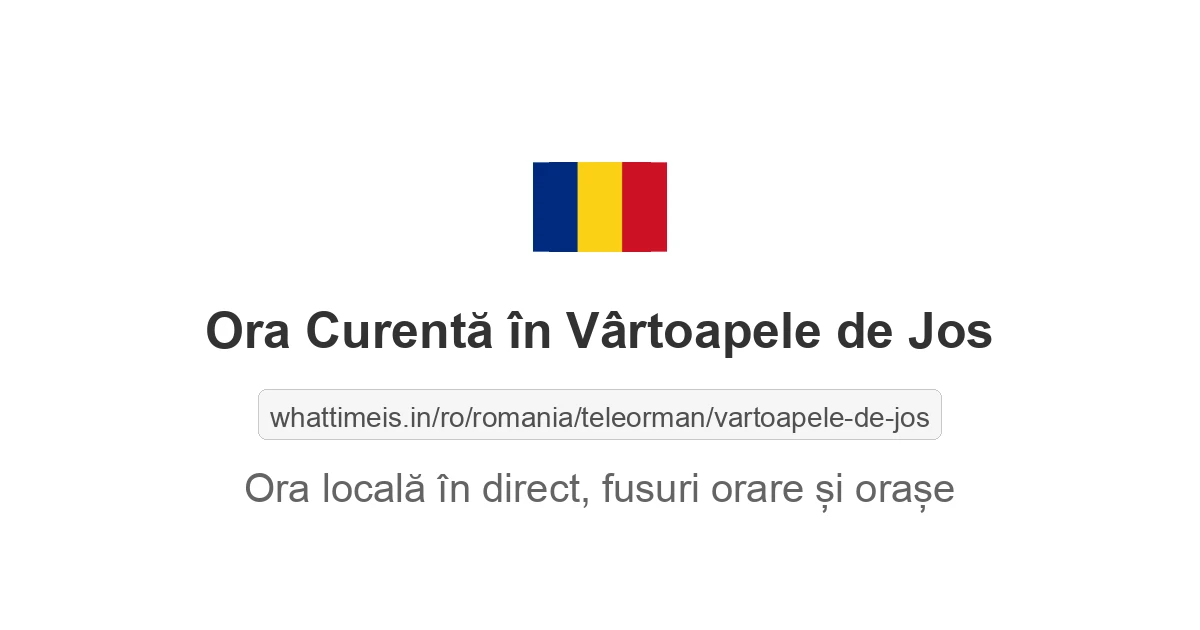 Ora curentă în Vârtoapele de Jos