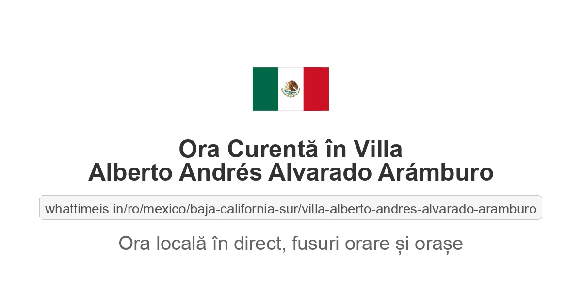 Ora curentă în Villa Alberto Andrés Alvarado Arámburo