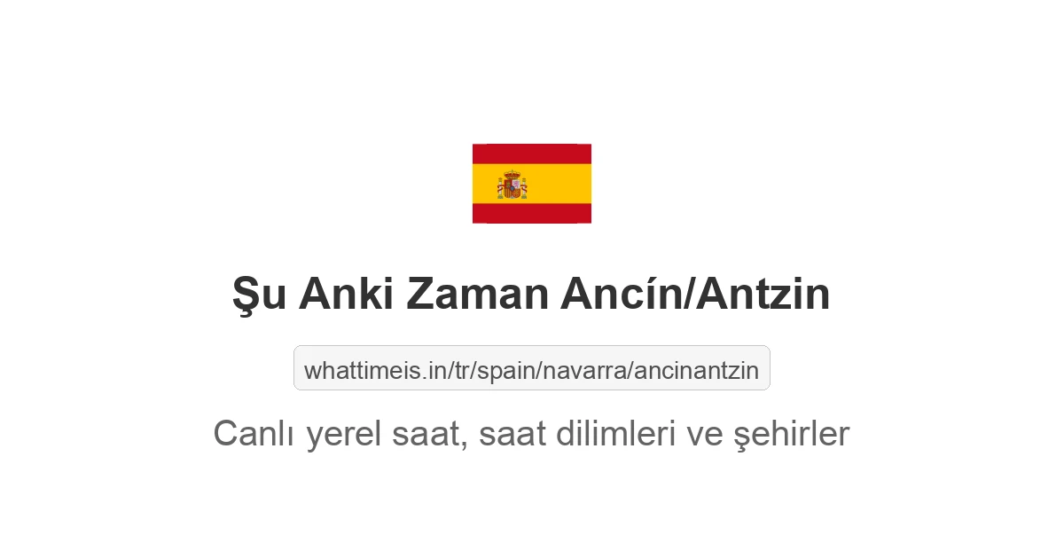 Ancín/Antzin şehrinde şu anki saat
