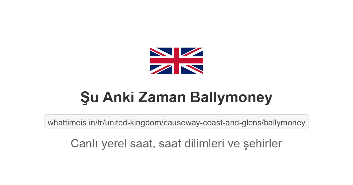 Ballymoney şehrinde şu anki saat