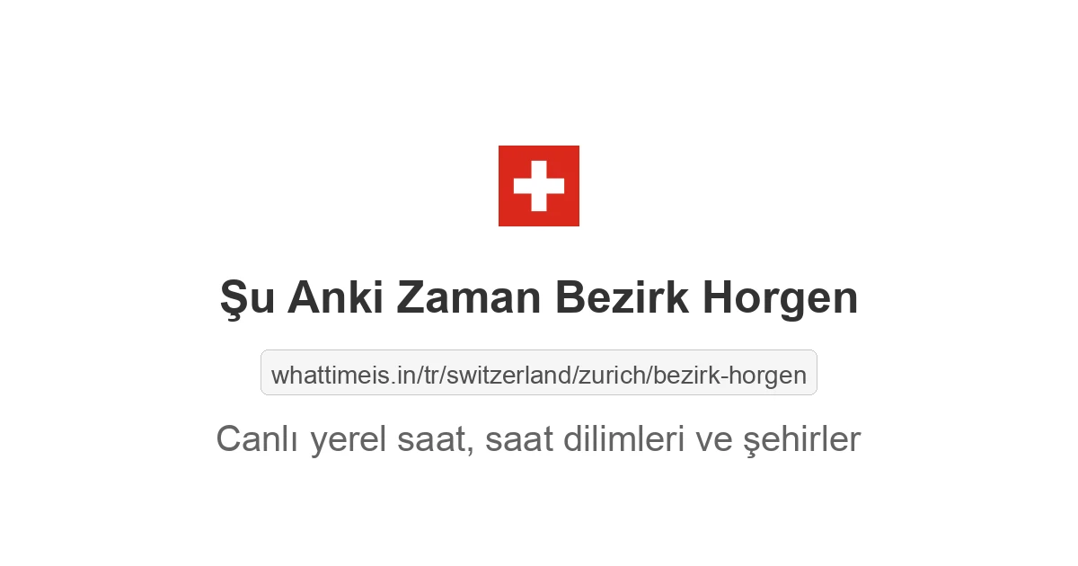 Bezirk Horgen şehrinde şu anki saat