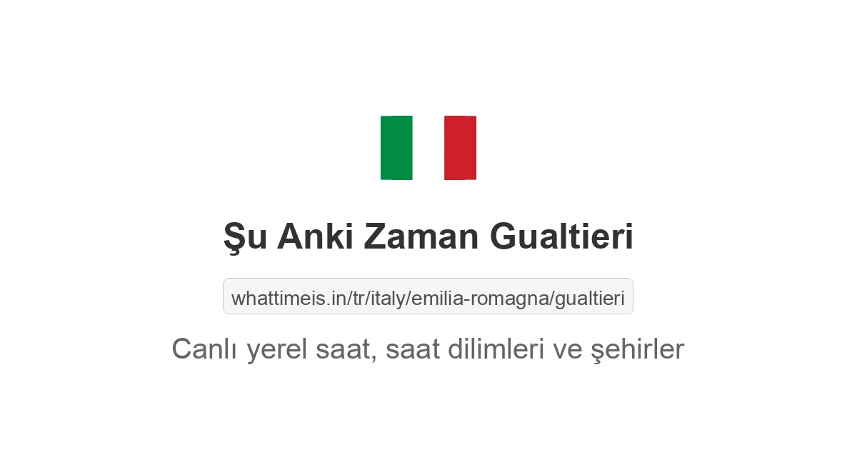Gualtieri şehrinde şu anki saat