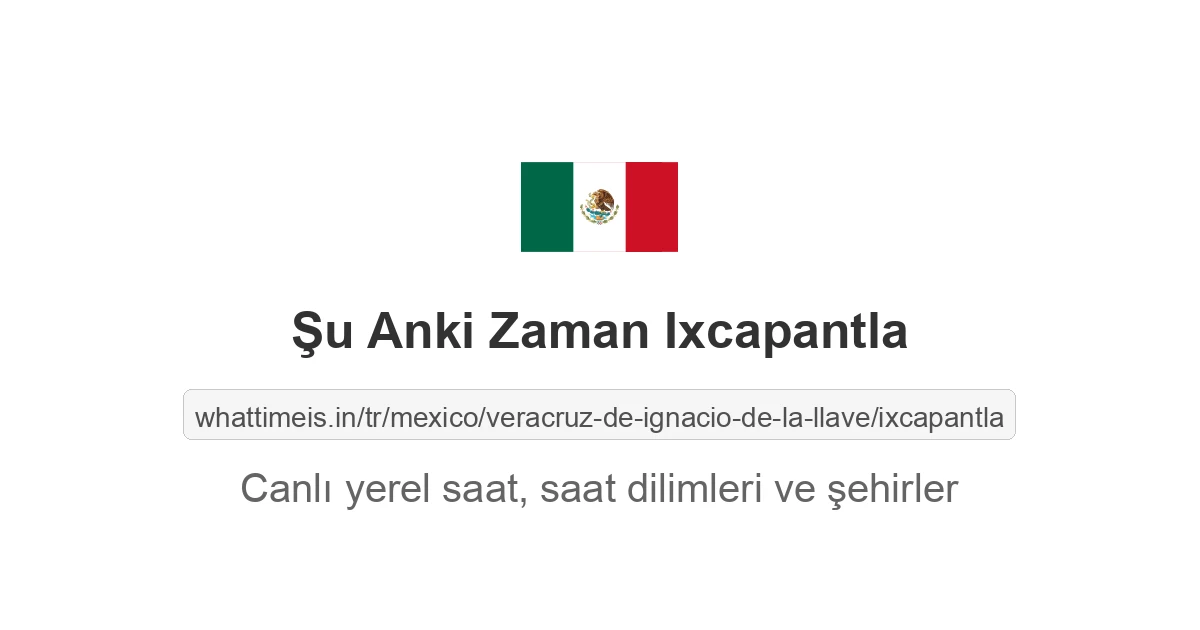 Ixcapantla şehrinde şu anki saat