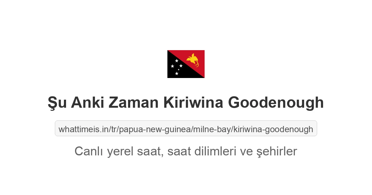 Kiriwina Goodenough şehrinde şu anki saat