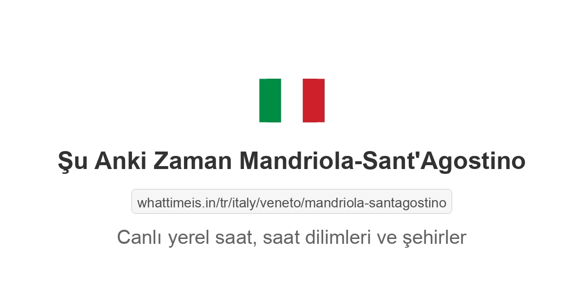 Mandriola-Sant'Agostino şehrinde şu anki saat