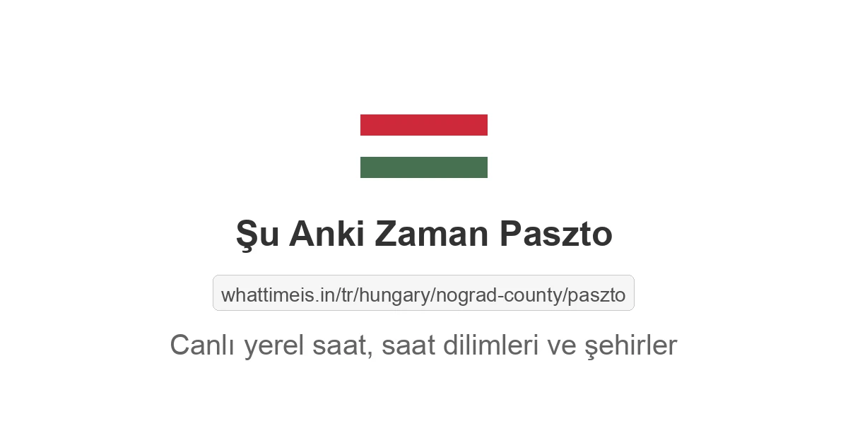 Paszto şehrinde şu anki saat