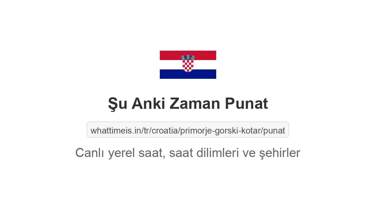 Punat şehrinde şu anki saat