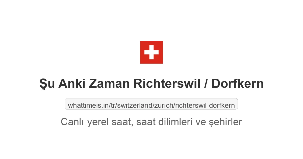 Richterswil / Dorfkern şehrinde şu anki saat