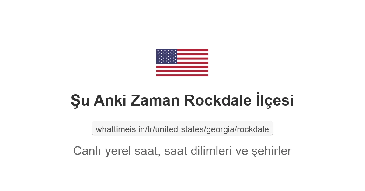 Rockdale İlçesi şehrinde şu anki saat