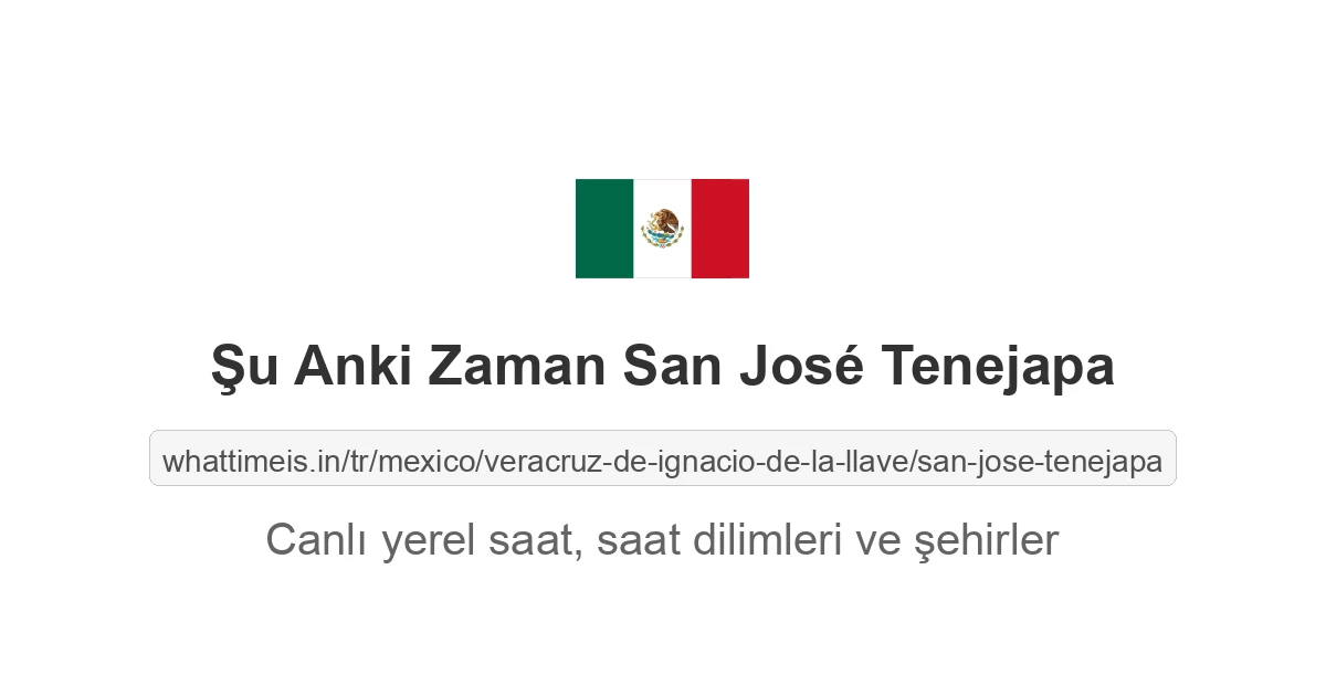 San José Tenejapa şehrinde şu anki saat