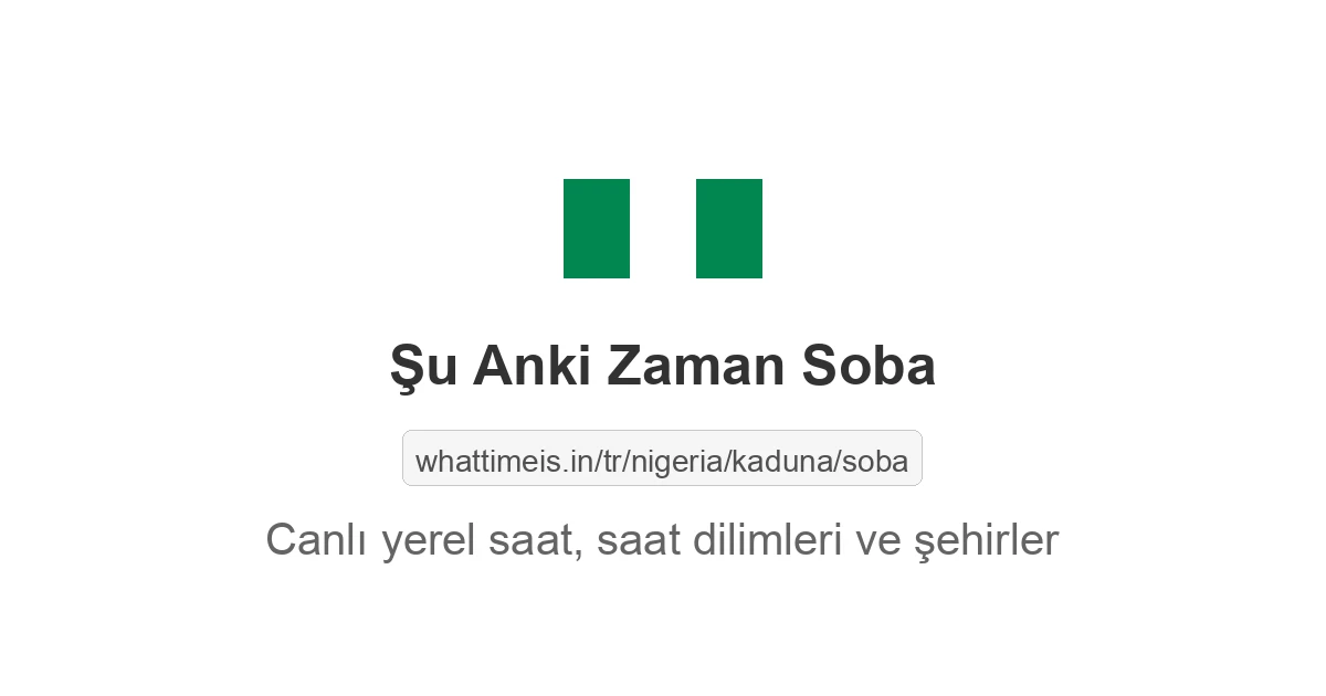 Soba şehrinde şu anki saat