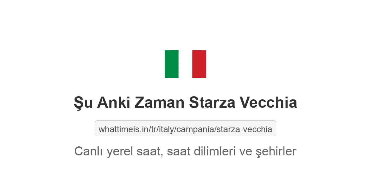 Starza Vecchia şehrinde şu anki saat