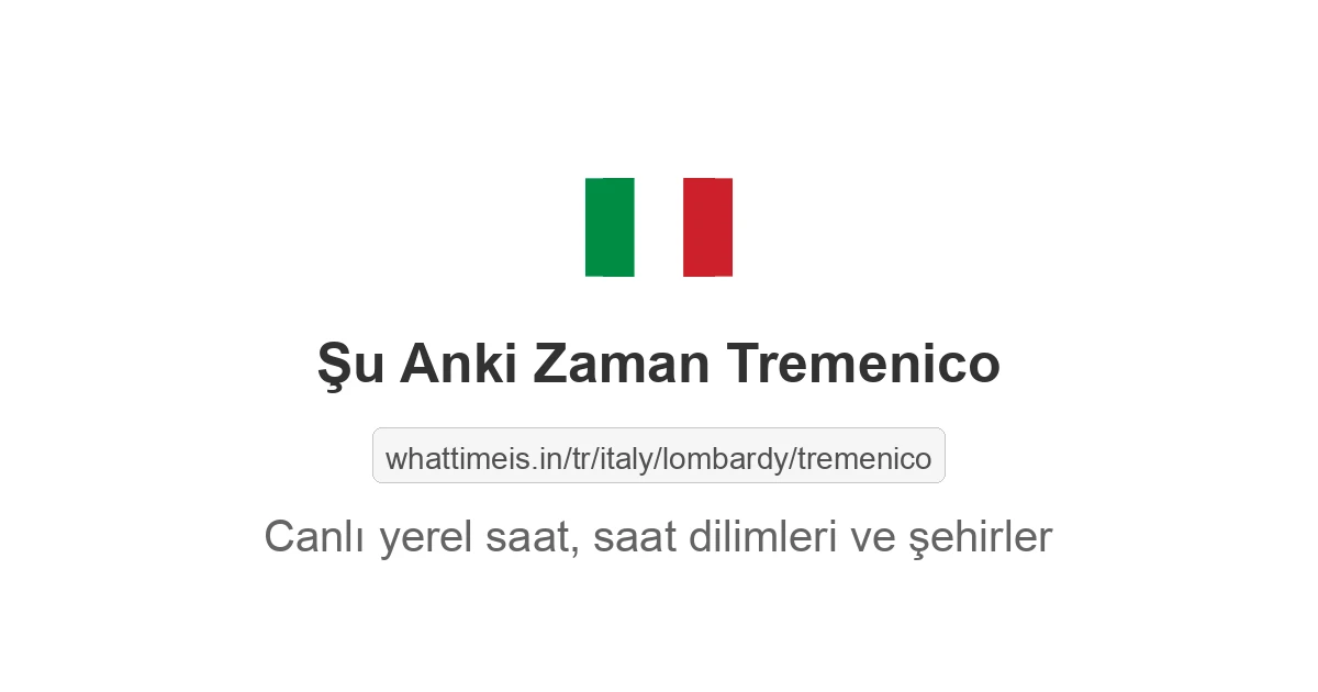 Tremenico şehrinde şu anki saat