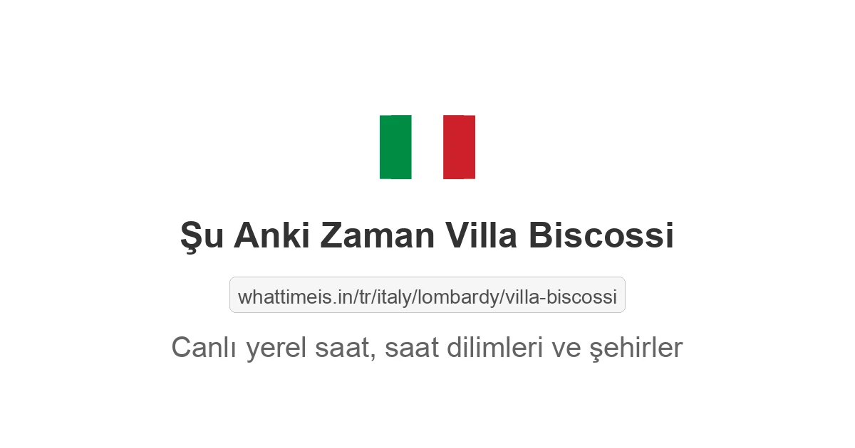 Villa Biscossi şehrinde şu anki saat