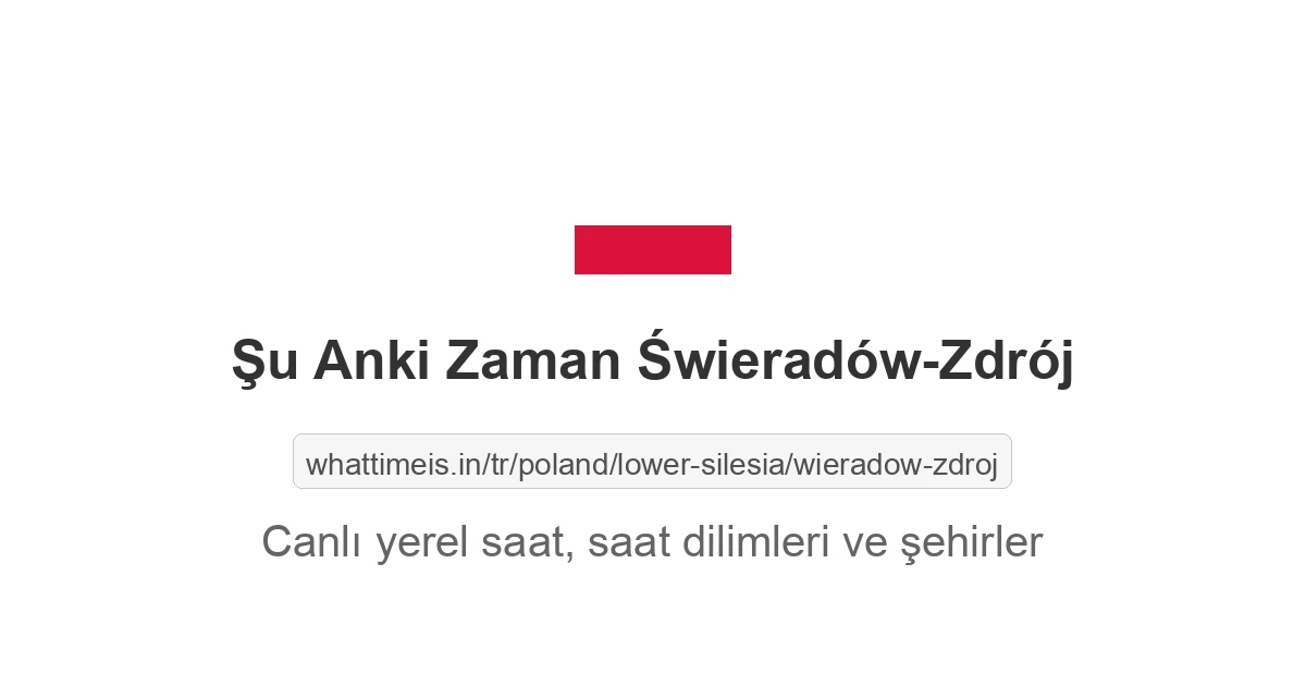 Świeradów-Zdrój şehrinde şu anki saat