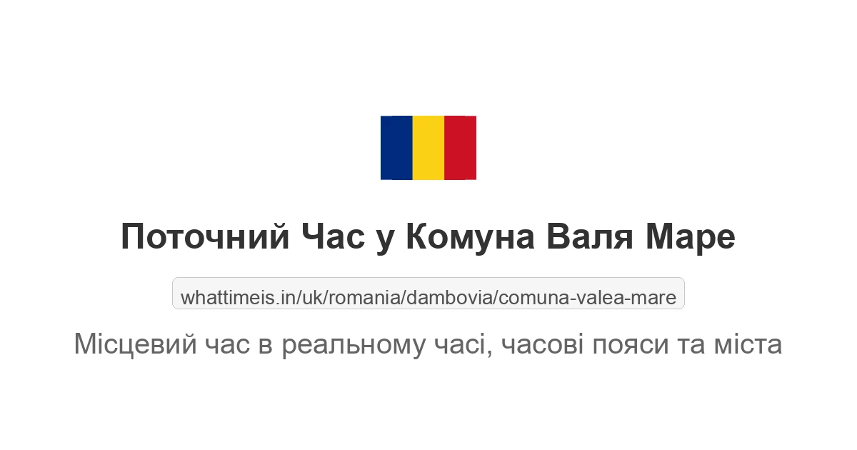 Поточний час у Комуна Валя Маре