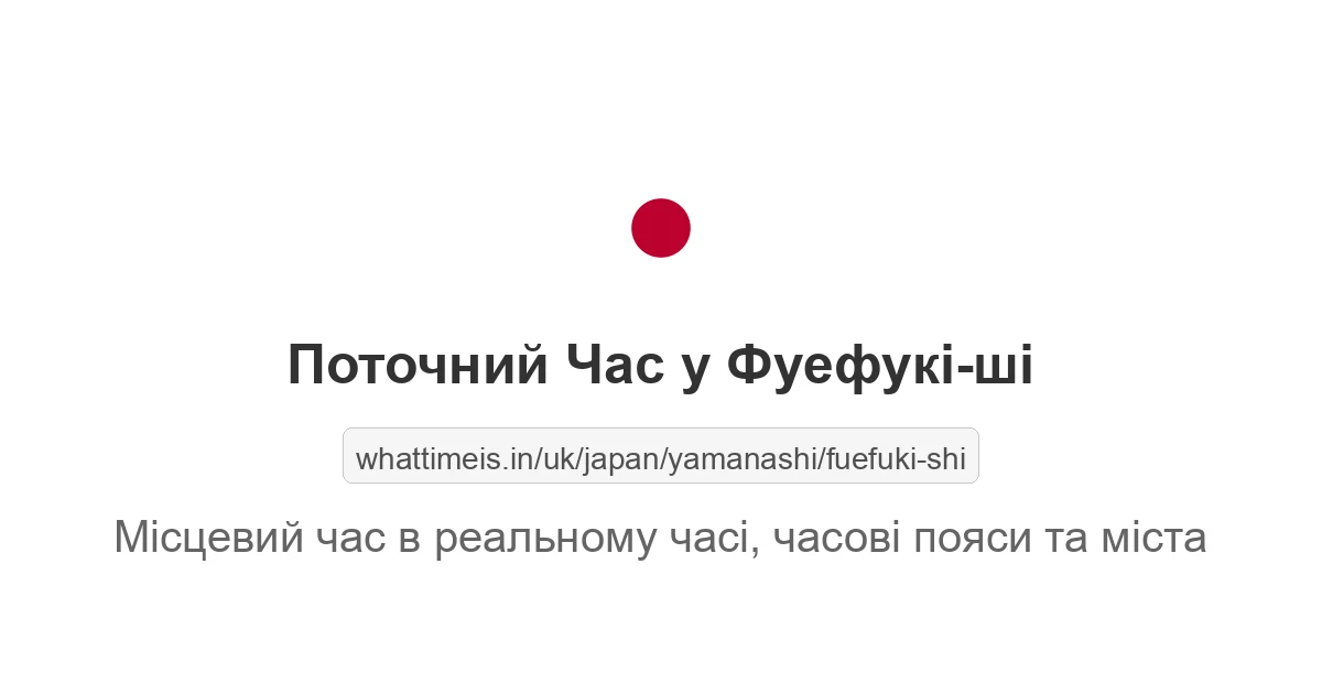 Поточний час у Фуефукі-ші