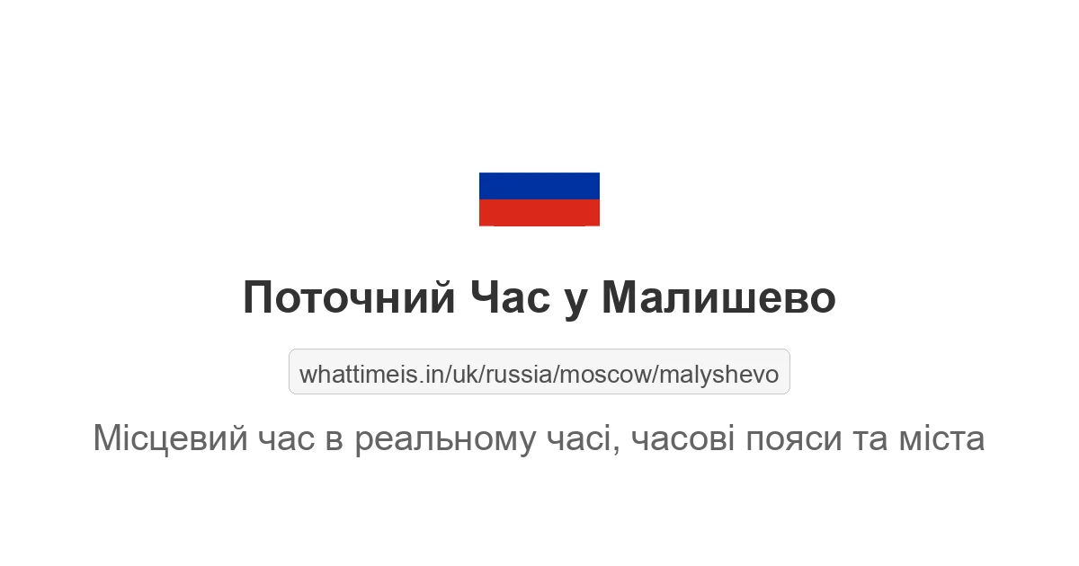 Поточний час у Малишево